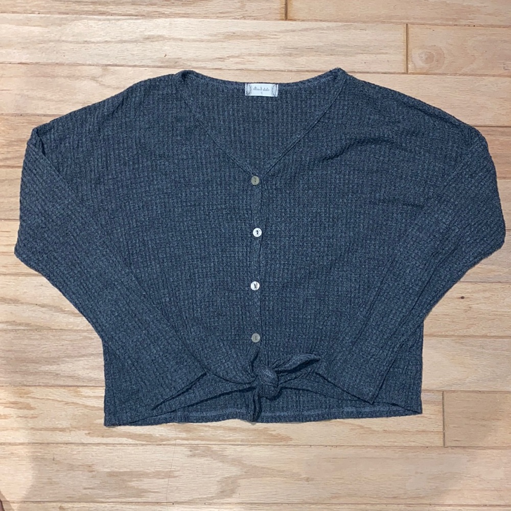 Altar’d State Long Sleeve Waffle Knit Button Up